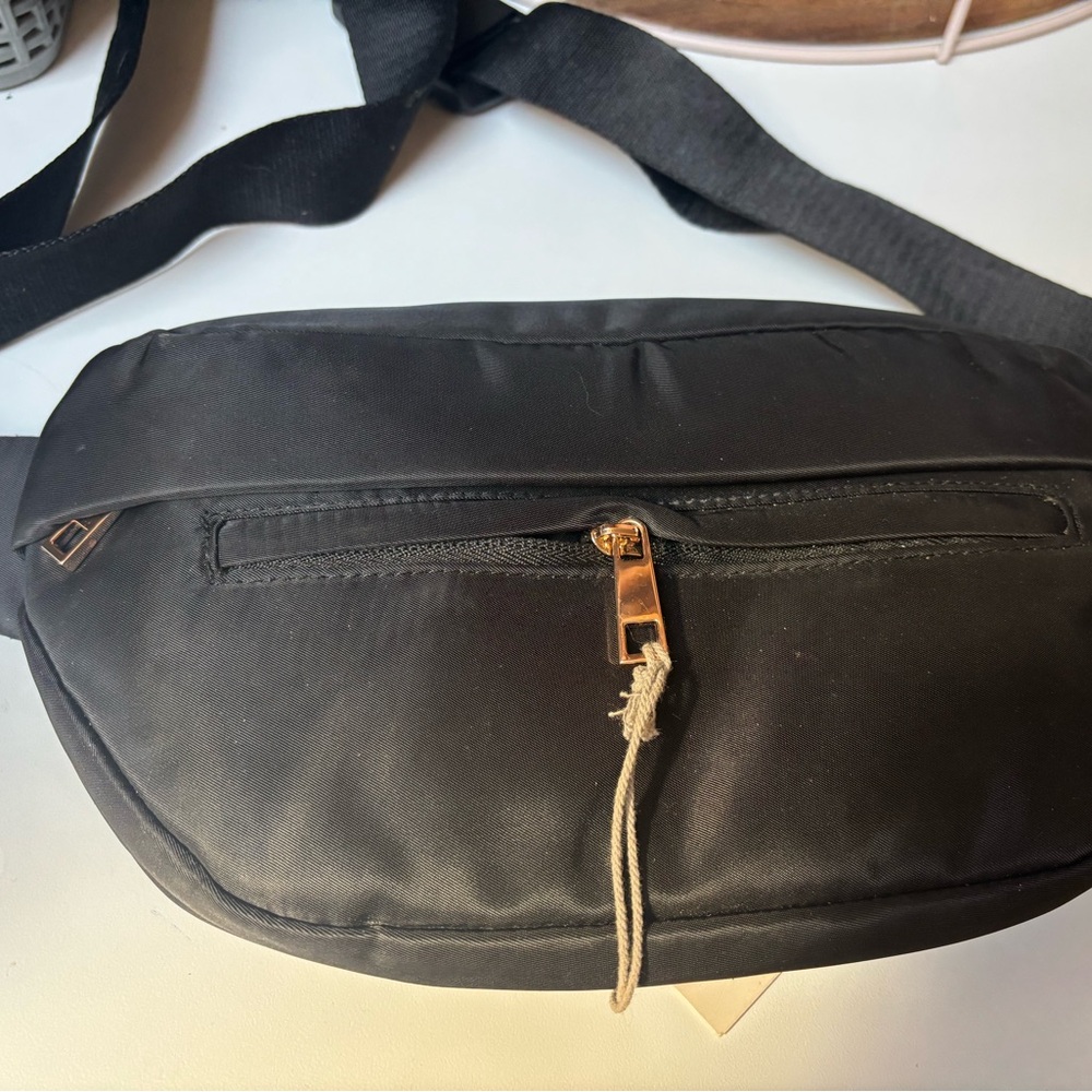 a new day (target brand) Black Belt Bag with Gold Accents